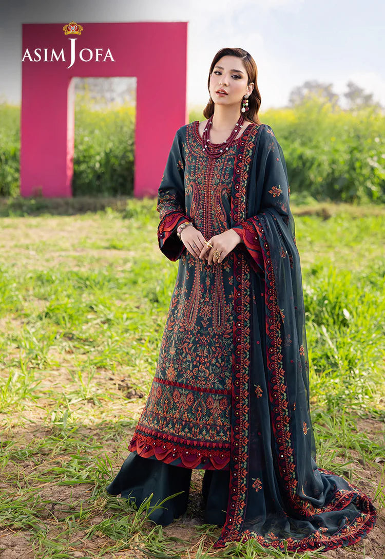 ASIM JOFA-USTITCHED 3PC DHANAK HEAVY EMBROIDERED SUIT-PK-5802
