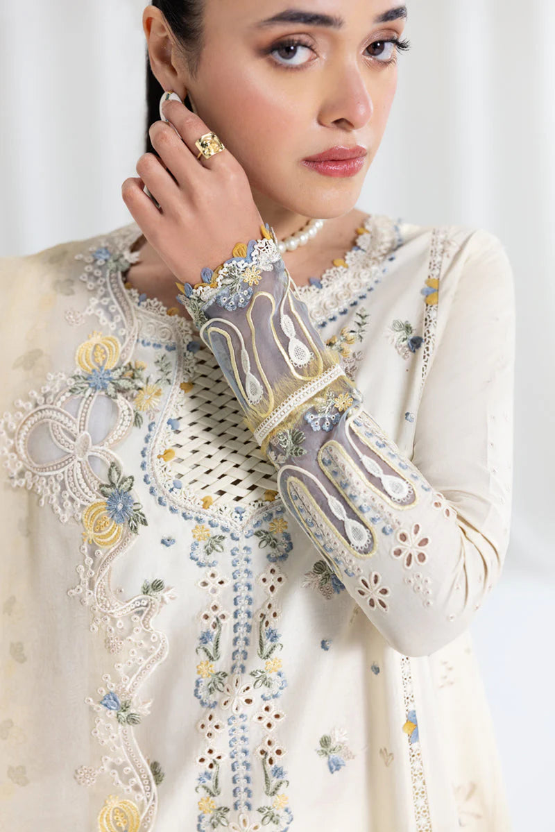 QALAMQAR - UNSTITCHED 3PC LAWN EMBROIDERED SUIT-PK-5819