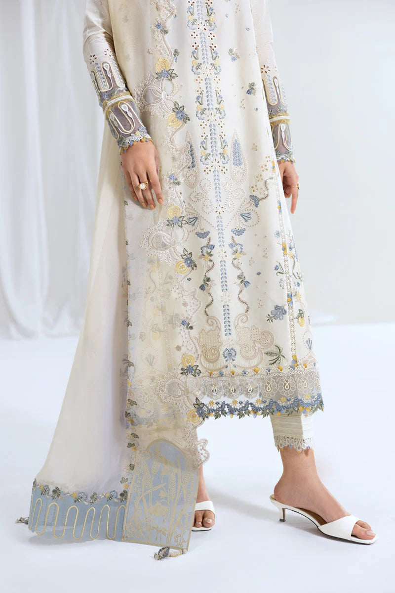 QALAMQAR - UNSTITCHED 3PC LAWN EMBROIDERED SUIT-PK-5819