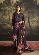 ZAINAB CHOTANI-UNSTITCHED 3PC SHAMOZE SILK PRINTED EMBROIDERED SUIT-PK-1728