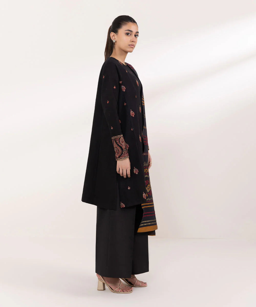 SAPPHIRE-UNSTITCHED 3PC DHANAK EMBROIDERED SUIT-PK-3589