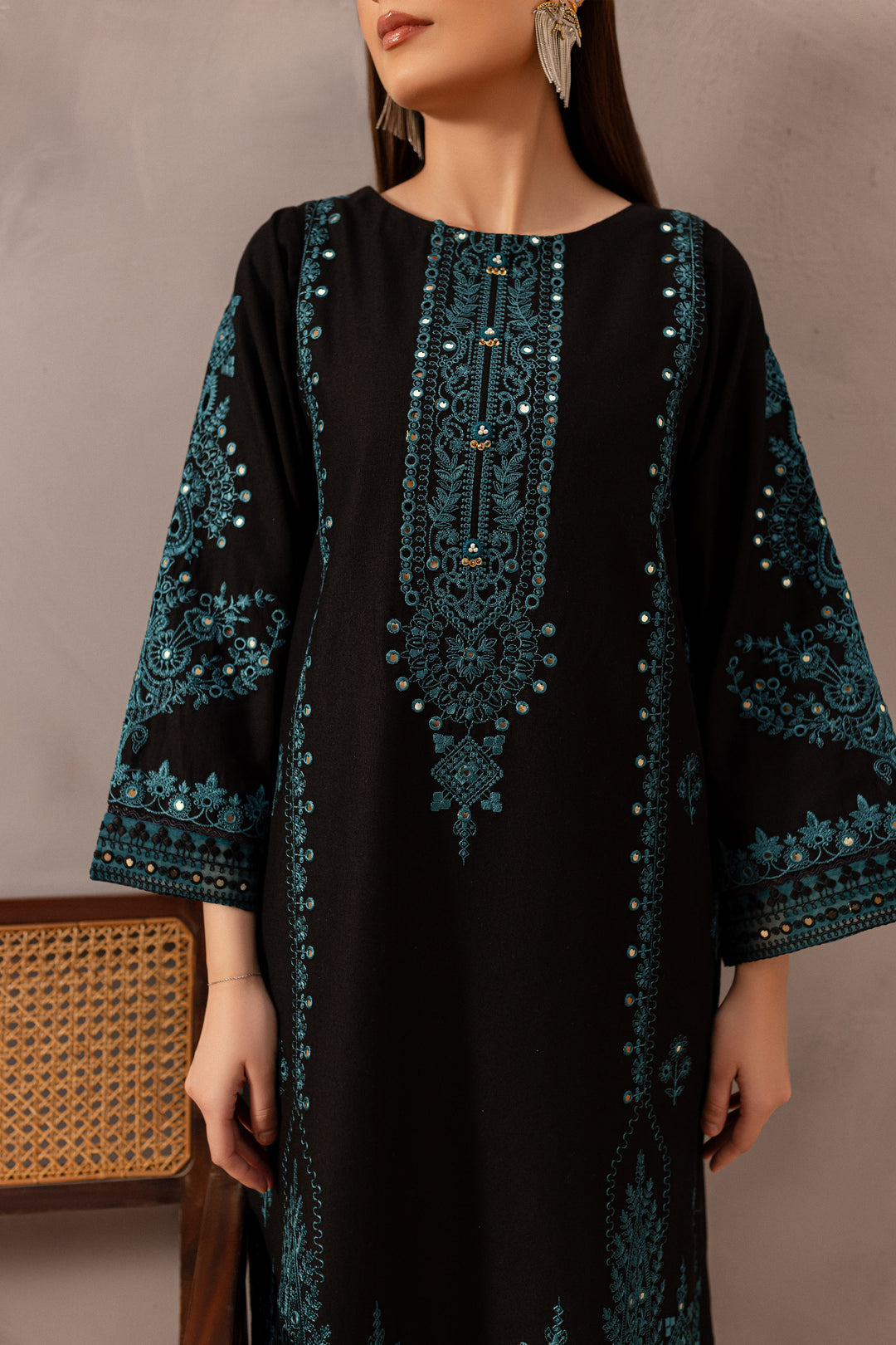 BATIK-2PC SEQUIN LAWN EMBROIDERED SHIRT WITH SEQUIN LAWN EMBROIDERED TROUSER-PK-5585