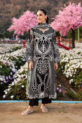MAHNUR-UNSTITCHED 3PC LAWN EMBROIDERED SUIT-PK-4895