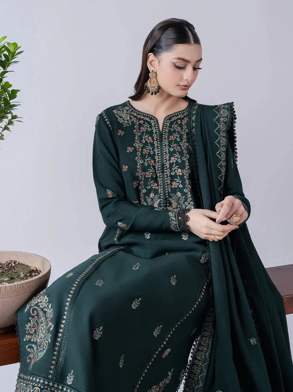ASIM JOFA-UNSTITCHED 3PC DHANAK HEAVY EMBROIDERED SUIT-PK-5795