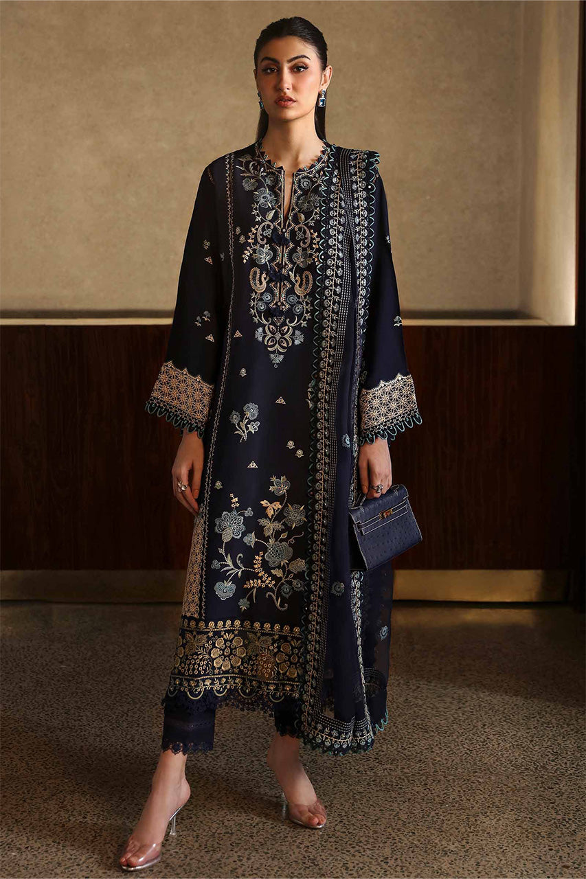 ZAHA- UNSTITCHED 3PC DHANAK EMBROIDERED SUIT-PK-5782