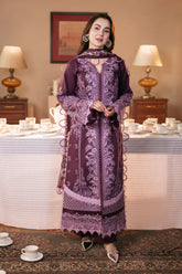 JADE-UNSTITCHED 3PC DHANAK CHIKAN EMBROIDERED SUIT-PK-5749