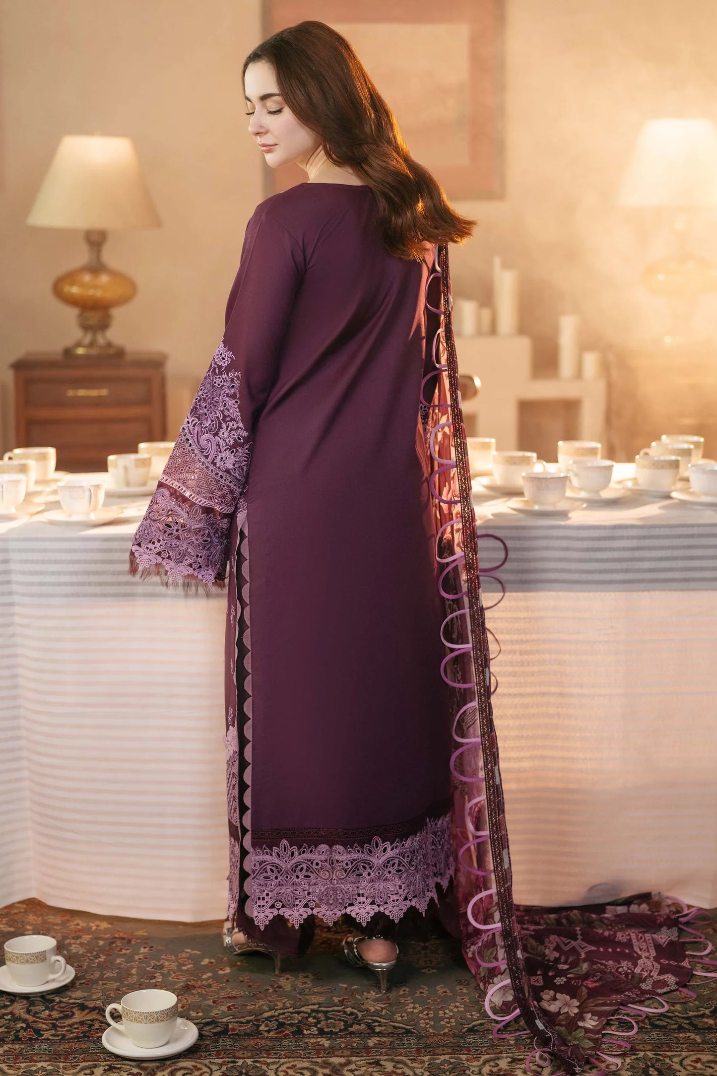 JADE-UNSTITCHED 3PC DHANAK CHIKAN EMBROIDERED SUIT-PK-5749