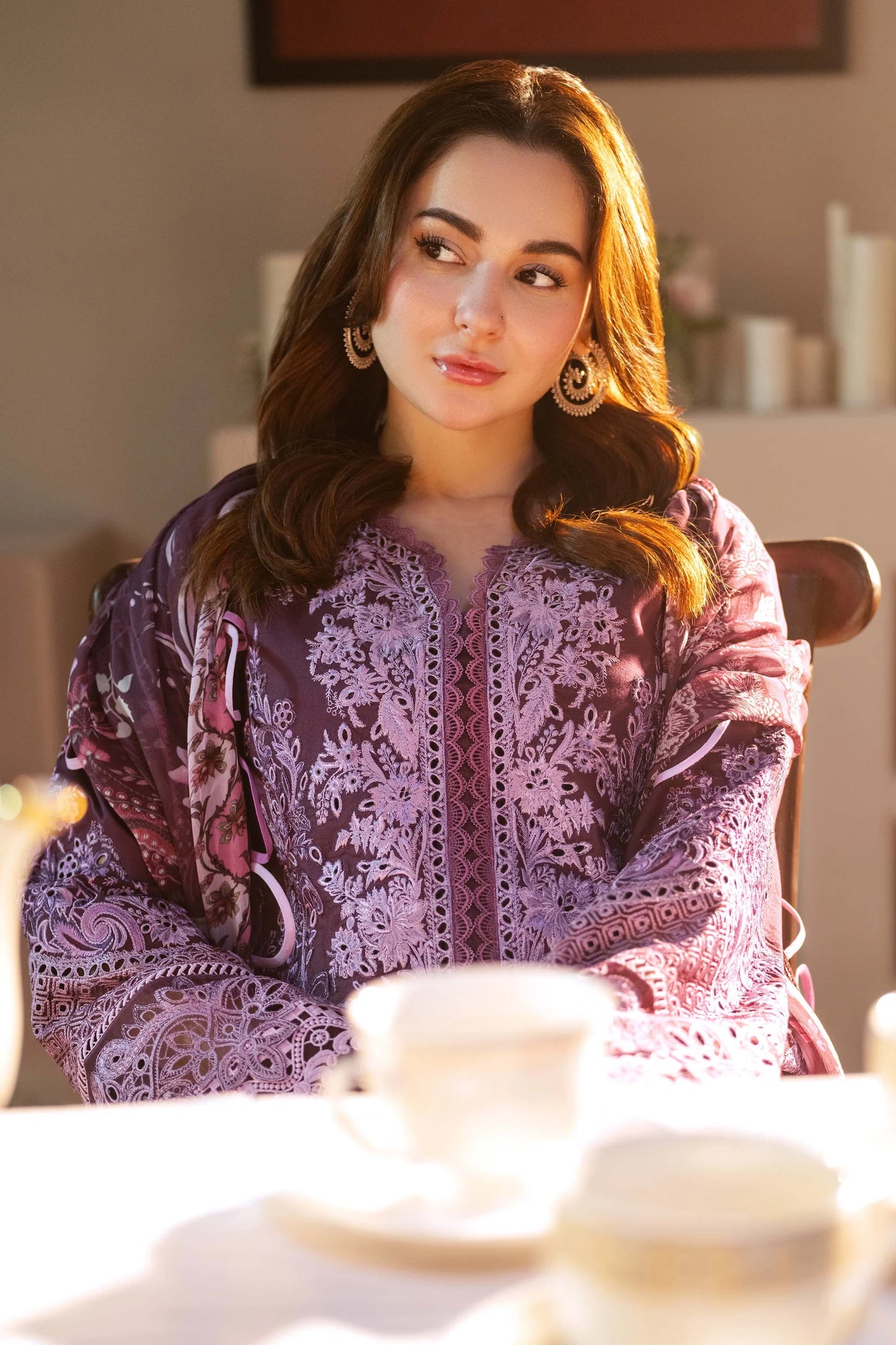 JADE-UNSTITCHED 3PC DHANAK CHIKAN EMBROIDERED SUIT-PK-5749