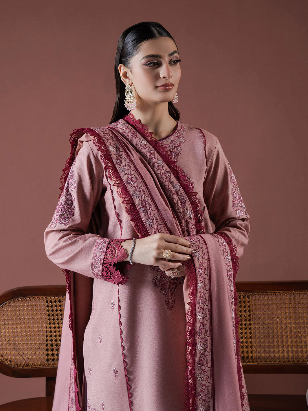 ASIM JOFA- UNSTITCHED 3PC DHANAK EMBROIDERED SUIT-PK-5758