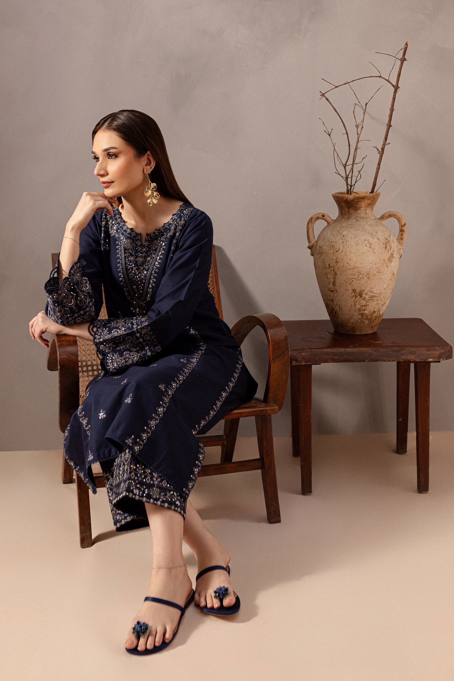 BATIK-2PC SEQUIN LAWN EMBROIDERED SHIRT WITH SEQUIN LAWN EMBROIDERED TROUSER-PK-5606