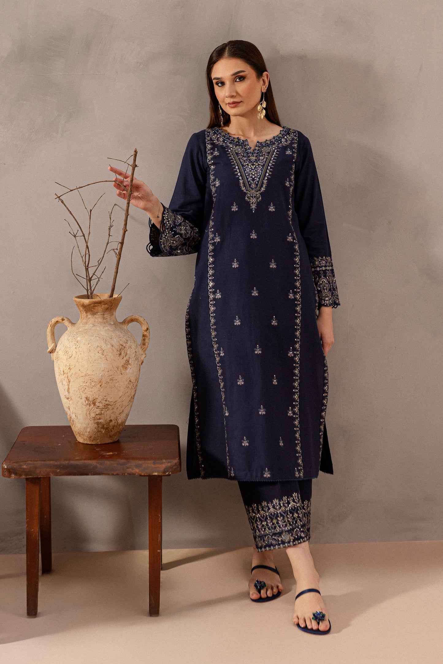 BATIK-2PC SEQUIN LAWN EMBROIDERED SHIRT WITH SEQUIN LAWN EMBROIDERED TROUSER-PK-5606