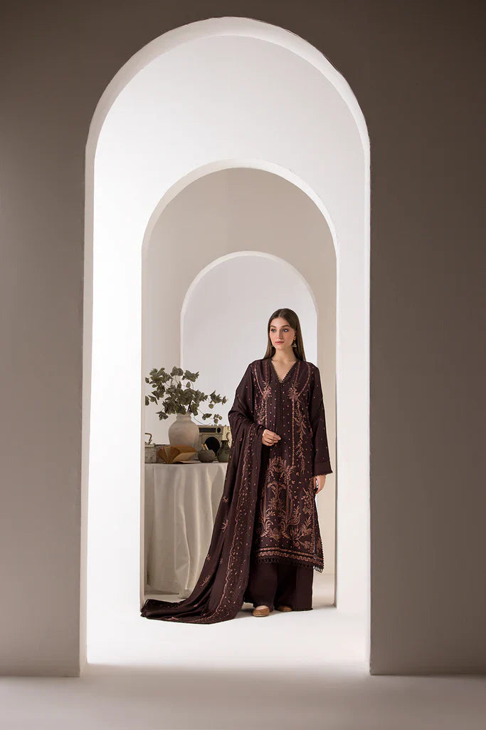 SOBIA NAZIR - 3PC DHANAK EMBROIDERED SHIRT WITH DHANAK EMBROIDERED SHAWL AND TROUSER-PK-5536