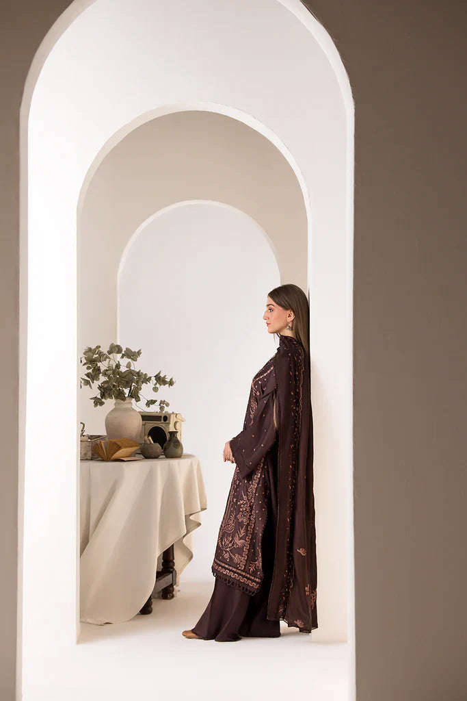 SOBIA NAZIR - 3PC DHANAK EMBROIDERED SHIRT WITH DHANAK EMBROIDERED SHAWL AND TROUSER-PK-5536