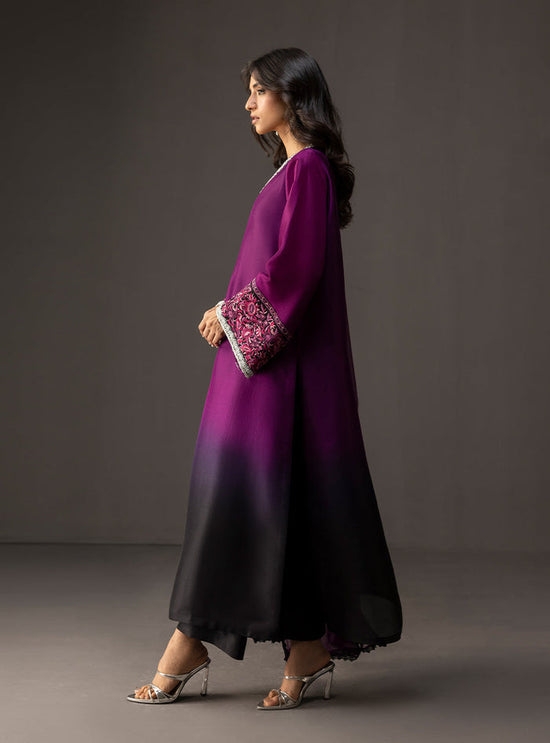 ZAINAB CHOTANI-3PC SHAMOZ SILK PRINT EMBROIDERED SUIT-PK-1710