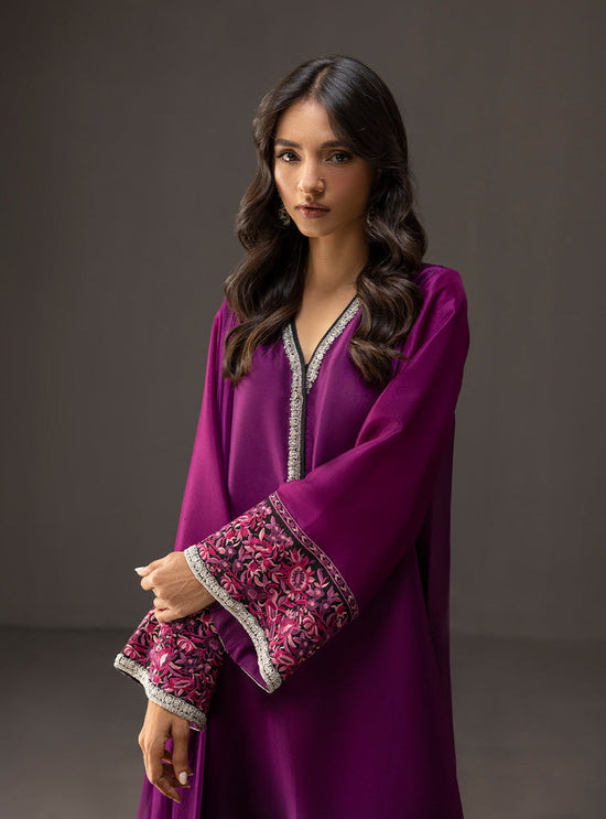 ZAINAB CHOTANI-3PC SHAMOZ SILK PRINT EMBROIDERED SUIT-PK-1710