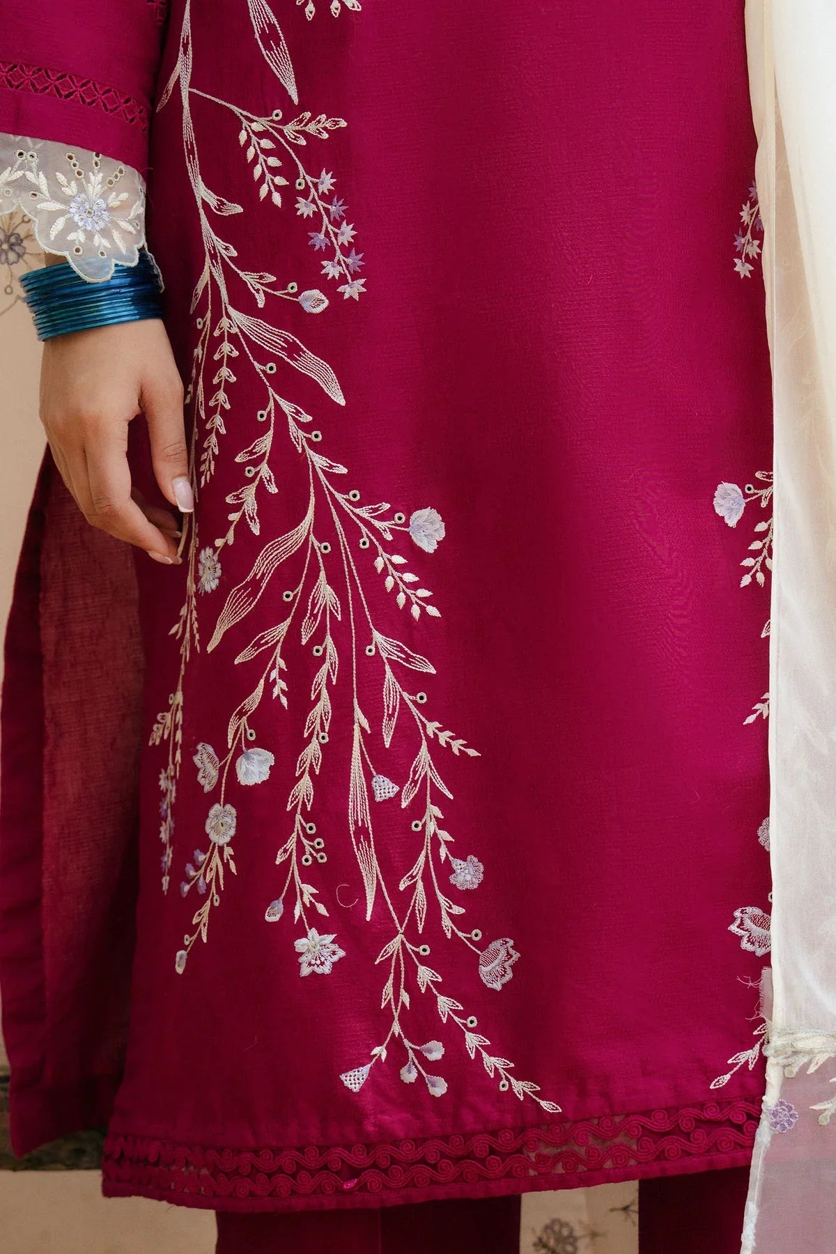 ZARASHAHJAHAN-UNSTITCHED 3PC DHANAK EMBROIDERED SUIT-PK-5778