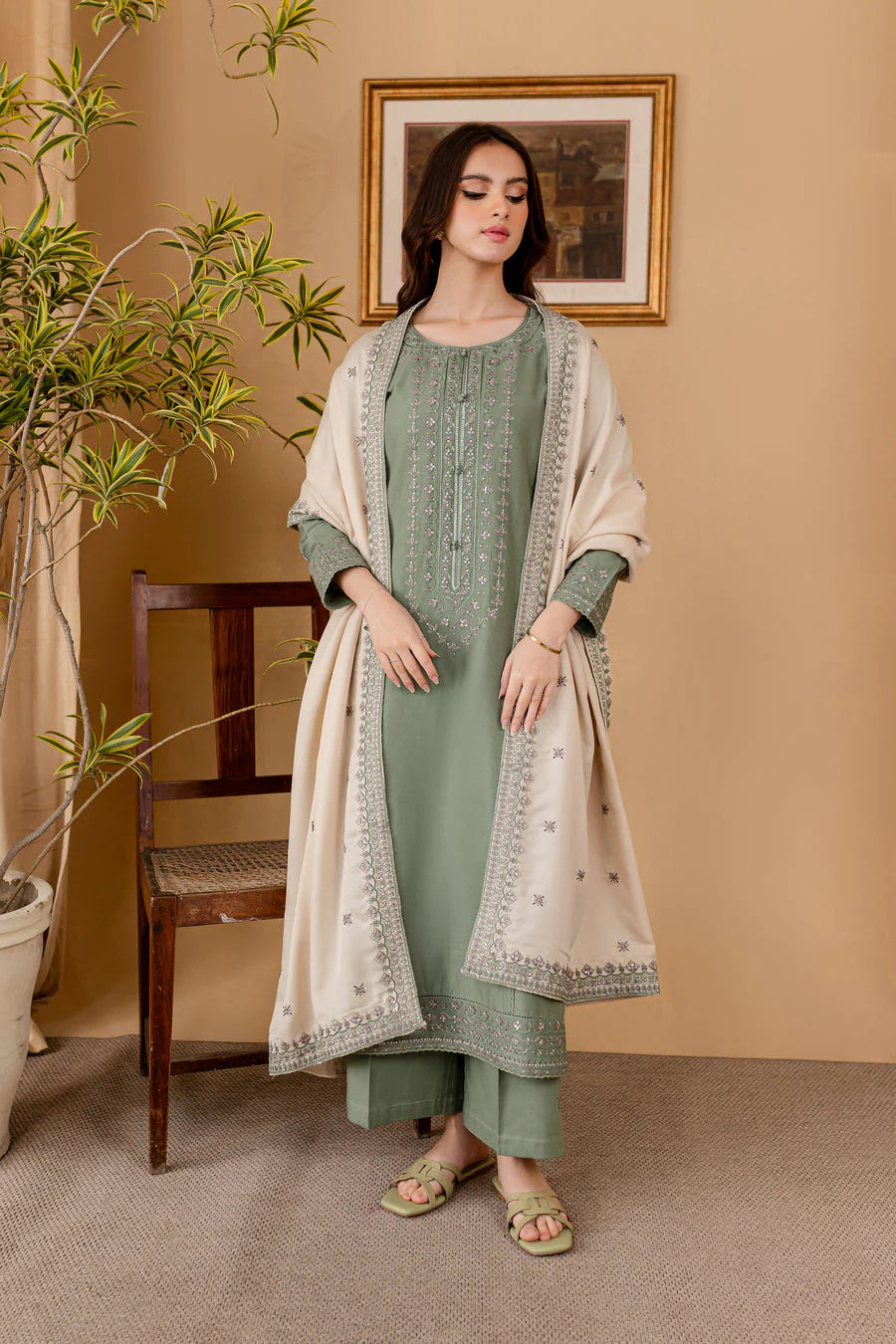 BATIK-UNSTITCHED 3PC DHANAK EMBROIDERED SUIT-PK-5760
