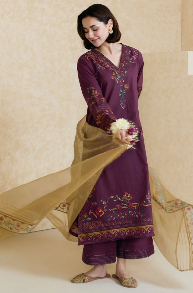 ZARA SHAHJAHAN - UNSTITCHED 3PC LAWN EMBROIDERED SUIT-PK-5732