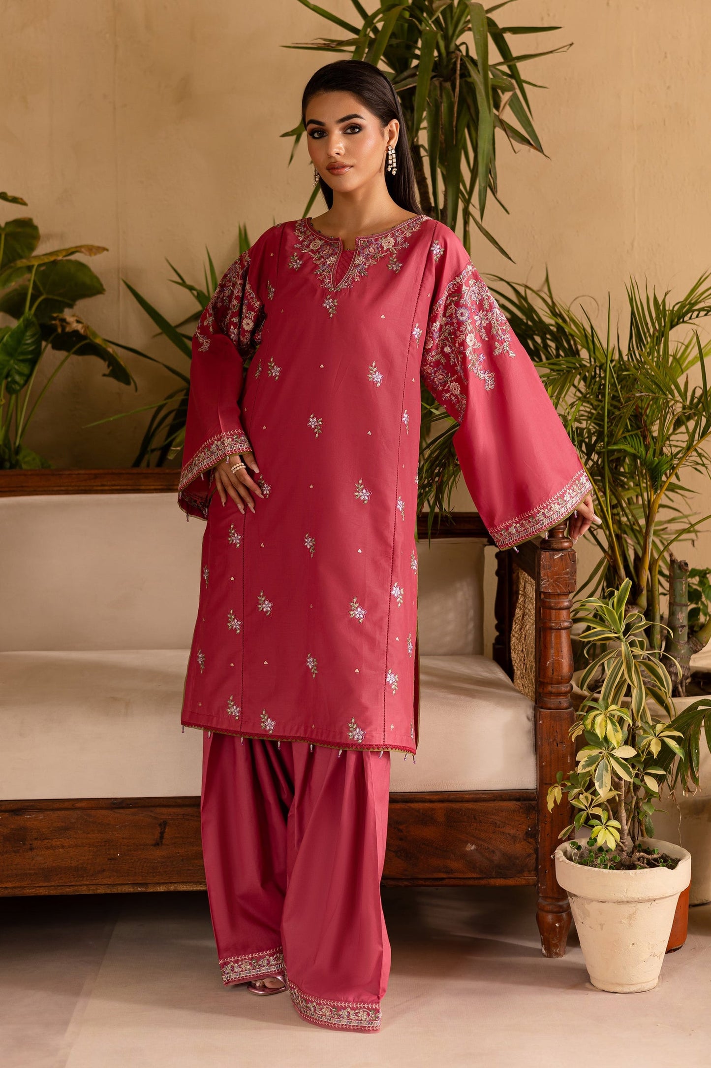 BATIK-UNSTITCHED 2PC DHANAK EMBROIDERED SUIT-PK-114