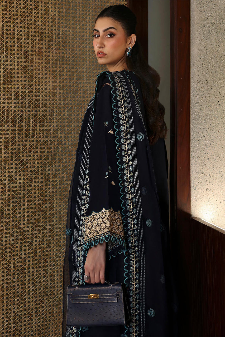 ZAHA- UNSTITCHED 3PC DHANAK EMBROIDERED SUIT-PK-5782