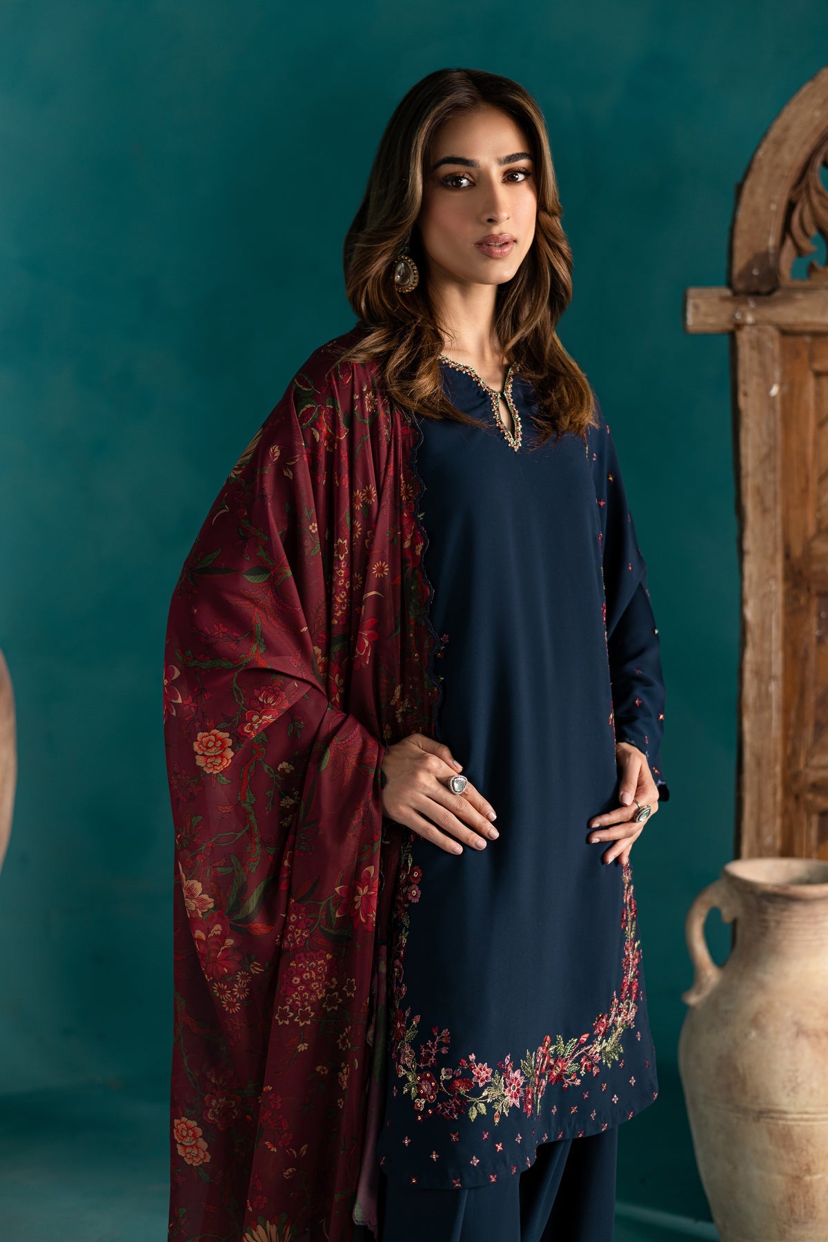 BATIK-UNSTITCHED 3PC DHANAK EMBROIDERED SUIT-PK-5813