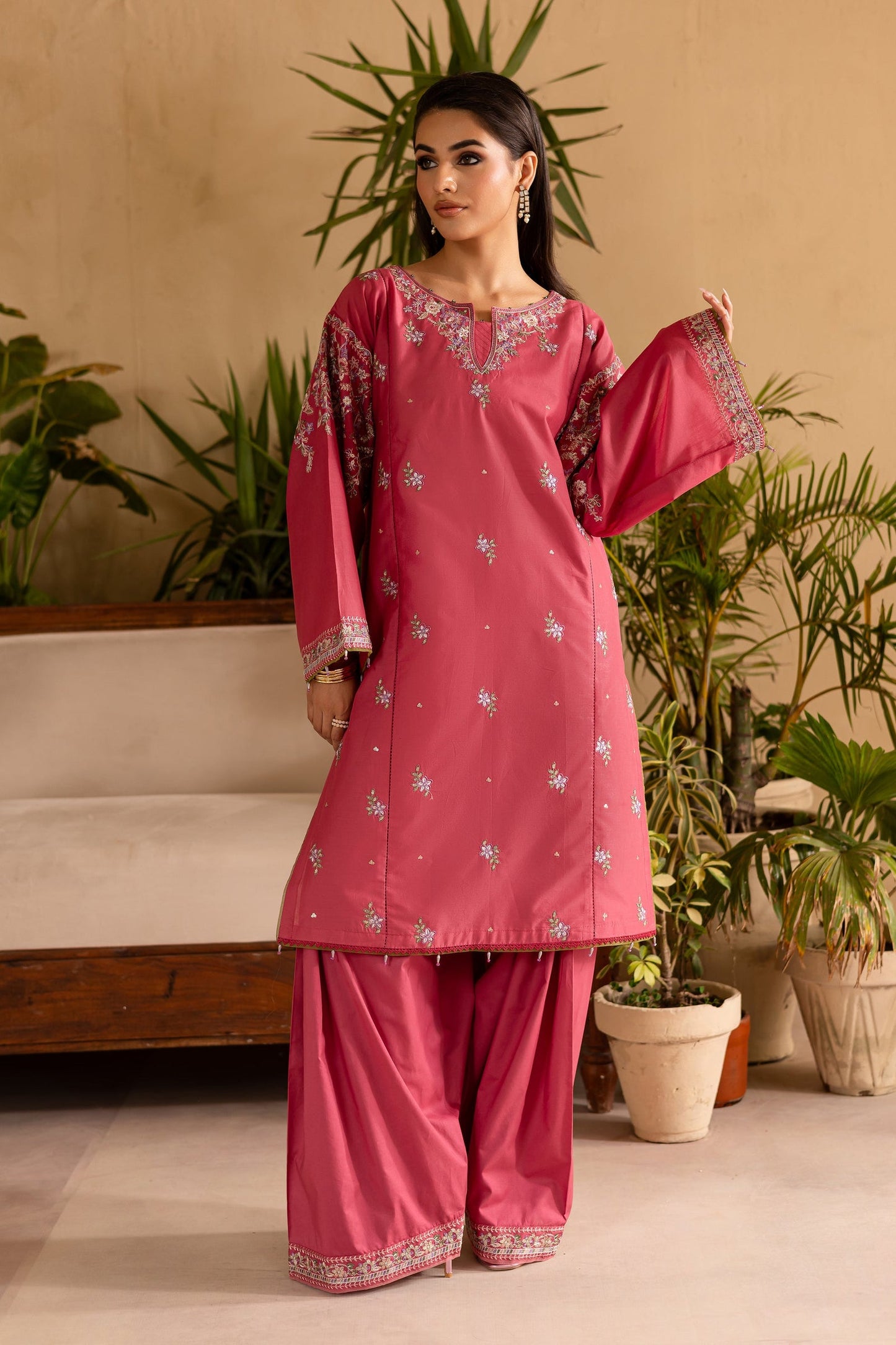 BATIK-UNSTITCHED 2PC DHANAK EMBROIDERED SUIT-PK-114