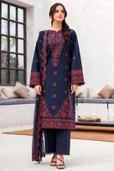 JAZMIN-UNSTITCHED 3PC LAWN EMBROIDERED SUIT-PK-4611
