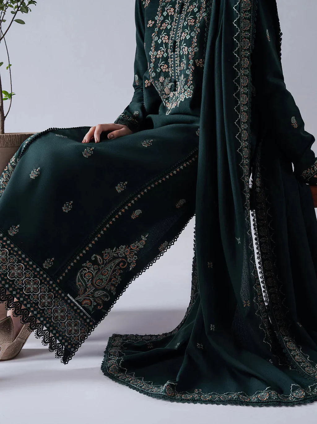 ASIM JOFA-UNSTITCHED 3PC DHANAK HEAVY EMBROIDERED SUIT-PK-5795