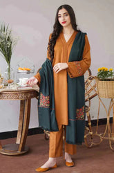AISLING-3PC DHANAK EMBROIDERED SHIRT WITH DHANAK EMBROIDERED SHAWL & TROUSER-PK-5096
