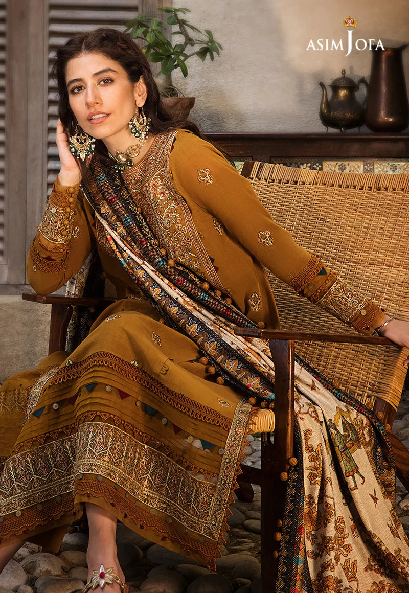 ASIM JOFA-UNSTITCHED 3PC DHANAK EMBROIDERED SUIT-PK-3537