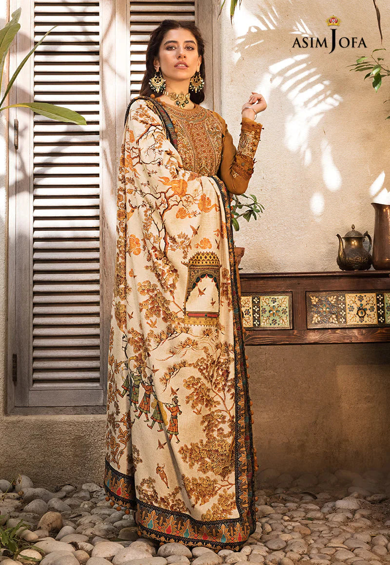 ASIM JOFA-UNSTITCHED 3PC DHANAK EMBROIDERED SUIT-PK-3537