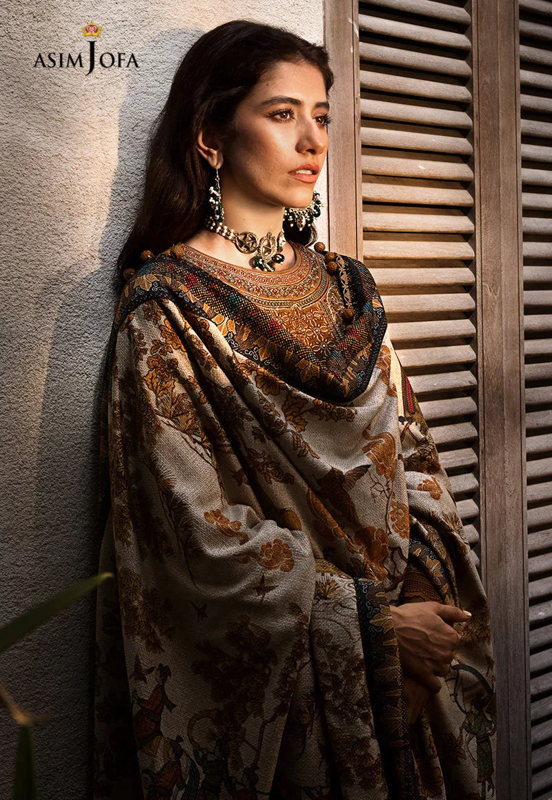 ASIM JOFA-UNSTITCHED 3PC DHANAK EMBROIDERED SUIT-PK-3537