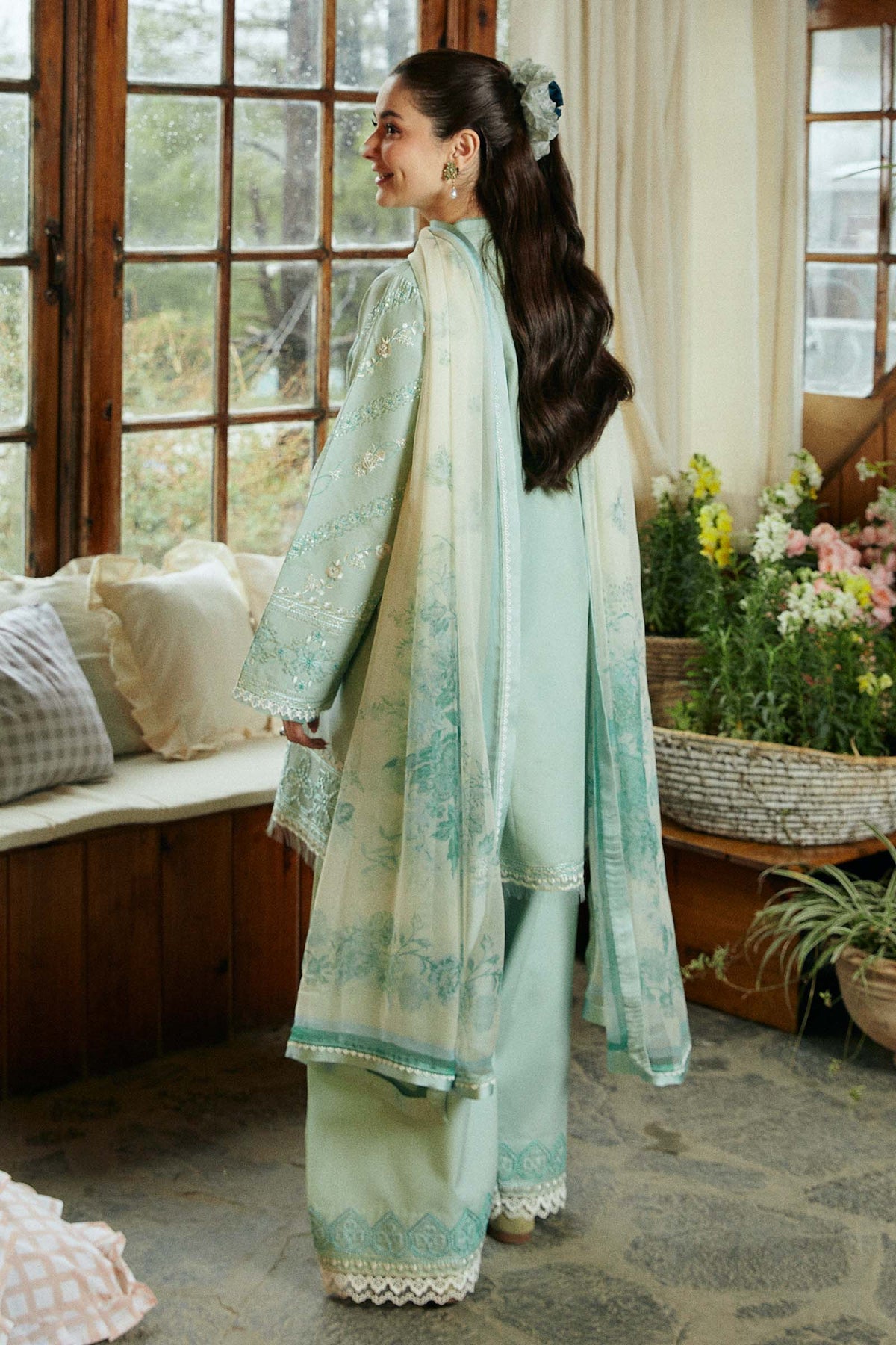 ZAHRA SHAH JAHAN- UNSTITCHED 3PC DHANAK EMBROIDERED SUIT-PK-3531