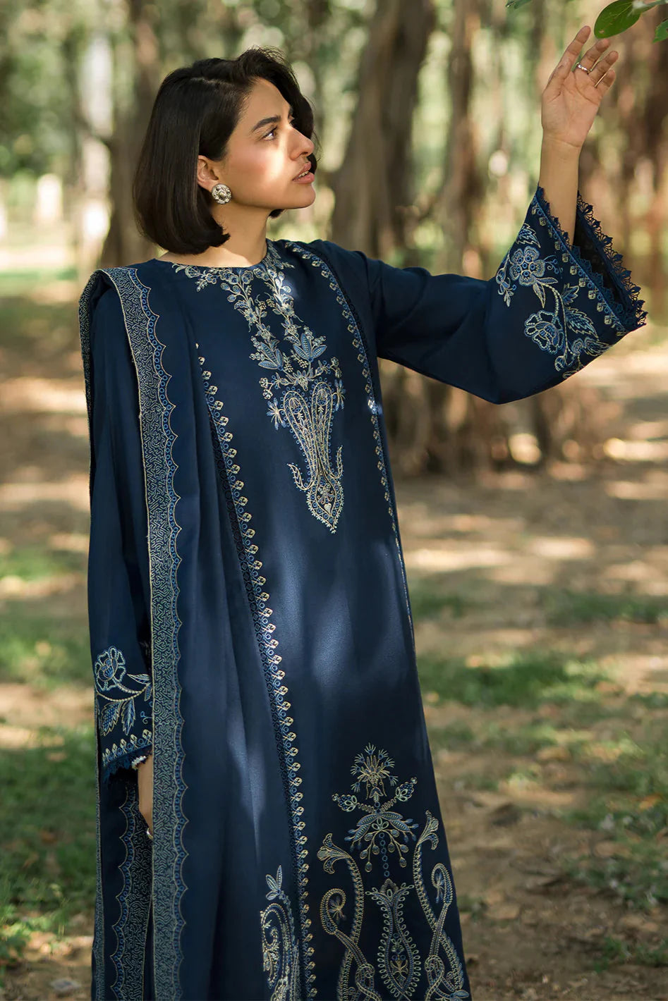 ASIM JOFA- UNSTITCHED 3PC DHANAK EMBROIDERED SUIT-PK-5714