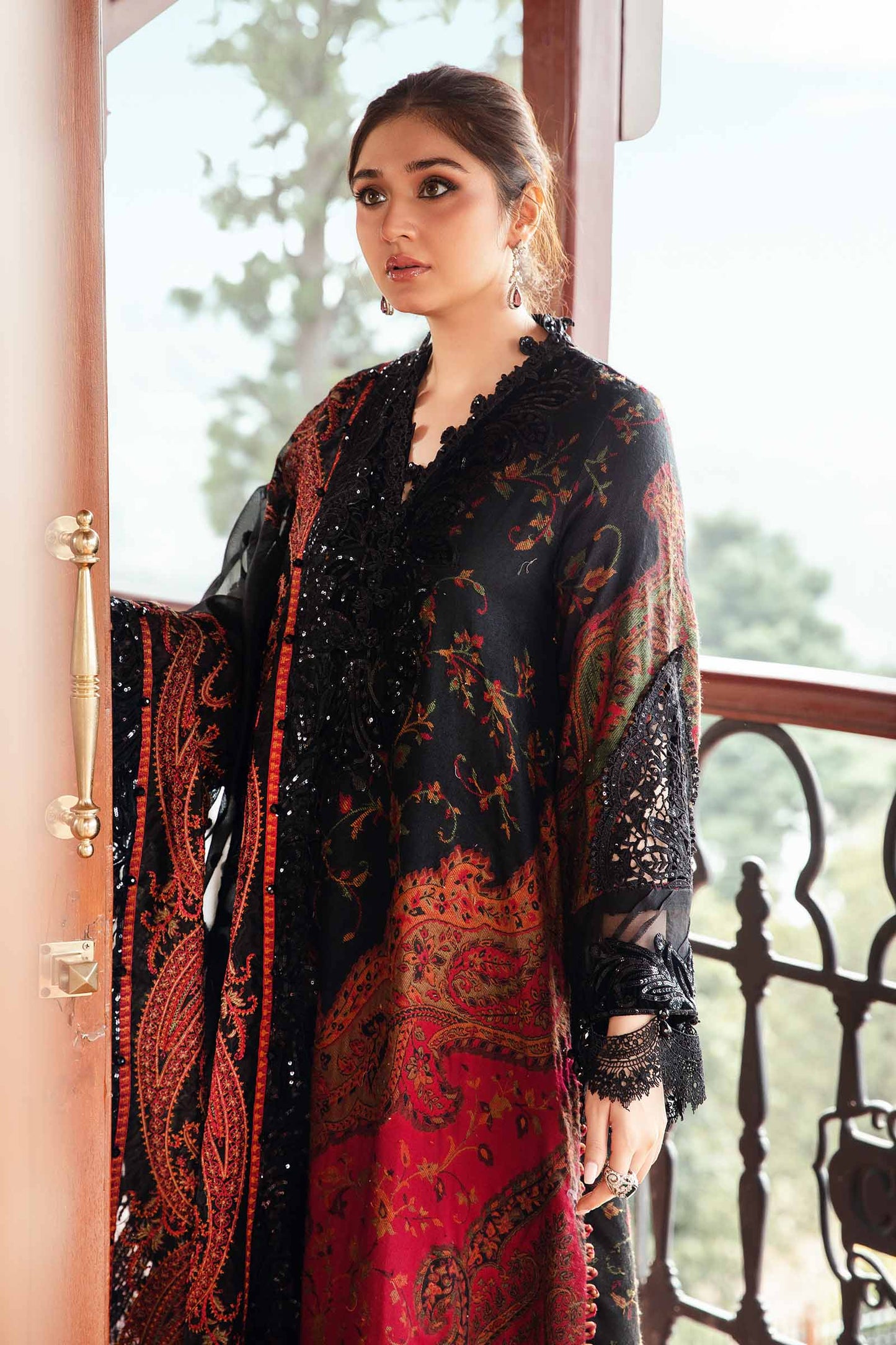 MARIA.B-UNSTITCHED 3PC LAWN PRINTED EMB SUIT-PK-5726