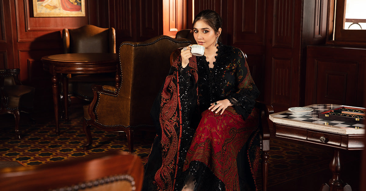 MARIA.B-UNSTITCHED 3PC LAWN PRINTED EMB SUIT-PK-5726