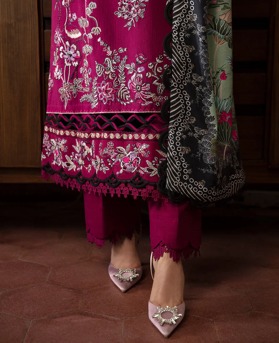 REPUBLIC WOMENSWEAR-UNSTITCHED 3PC DHANAK EMBROIDERED SUIT-PK-5797