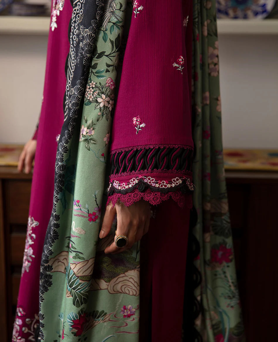 REPUBLIC WOMENSWEAR-UNSTITCHED 3PC DHANAK EMBROIDERED SUIT-PK-5797
