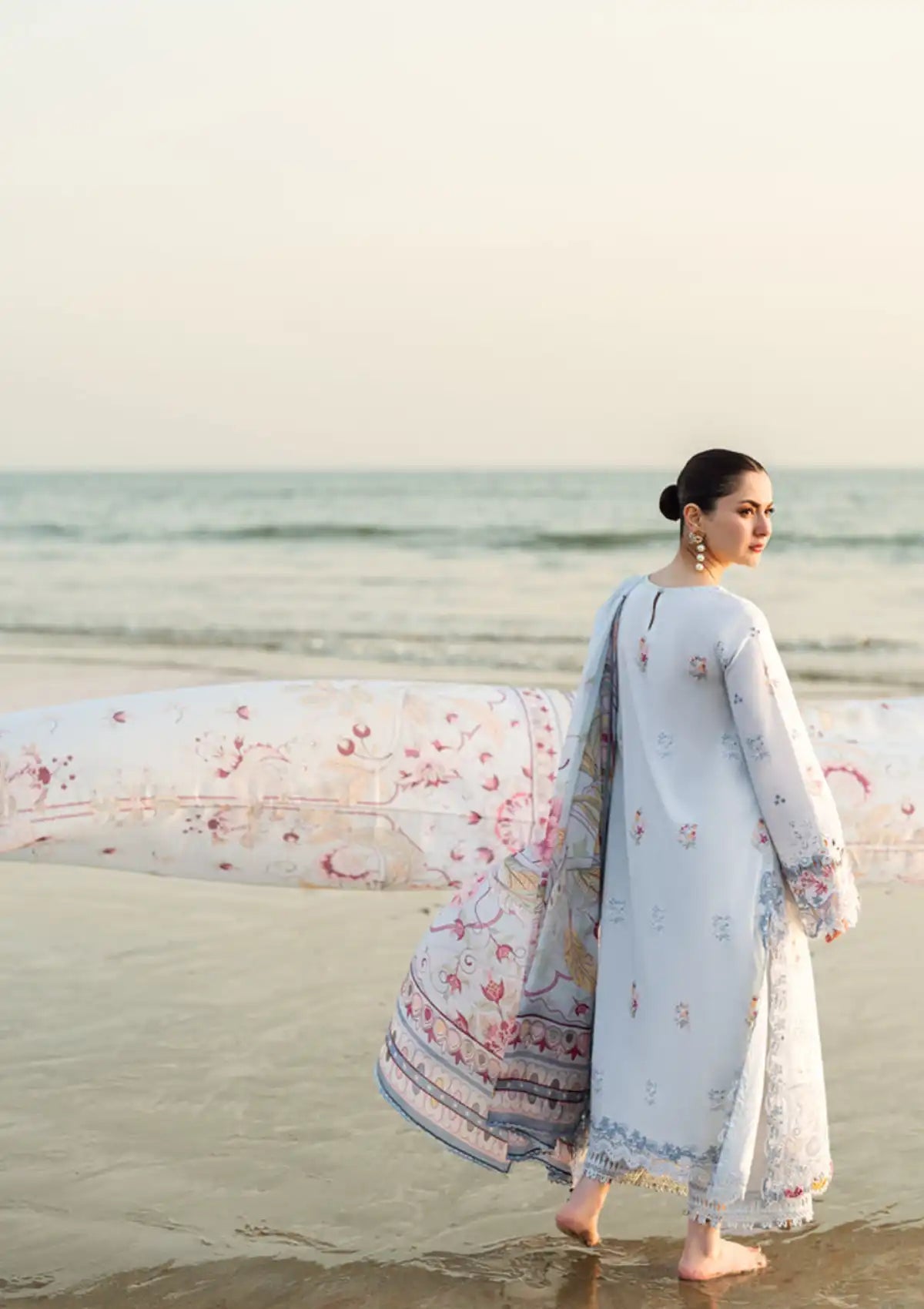 QALAMQAR - UNSTITCHED 3PC LAWN EMBROIDERED SUIT-PK-5733
