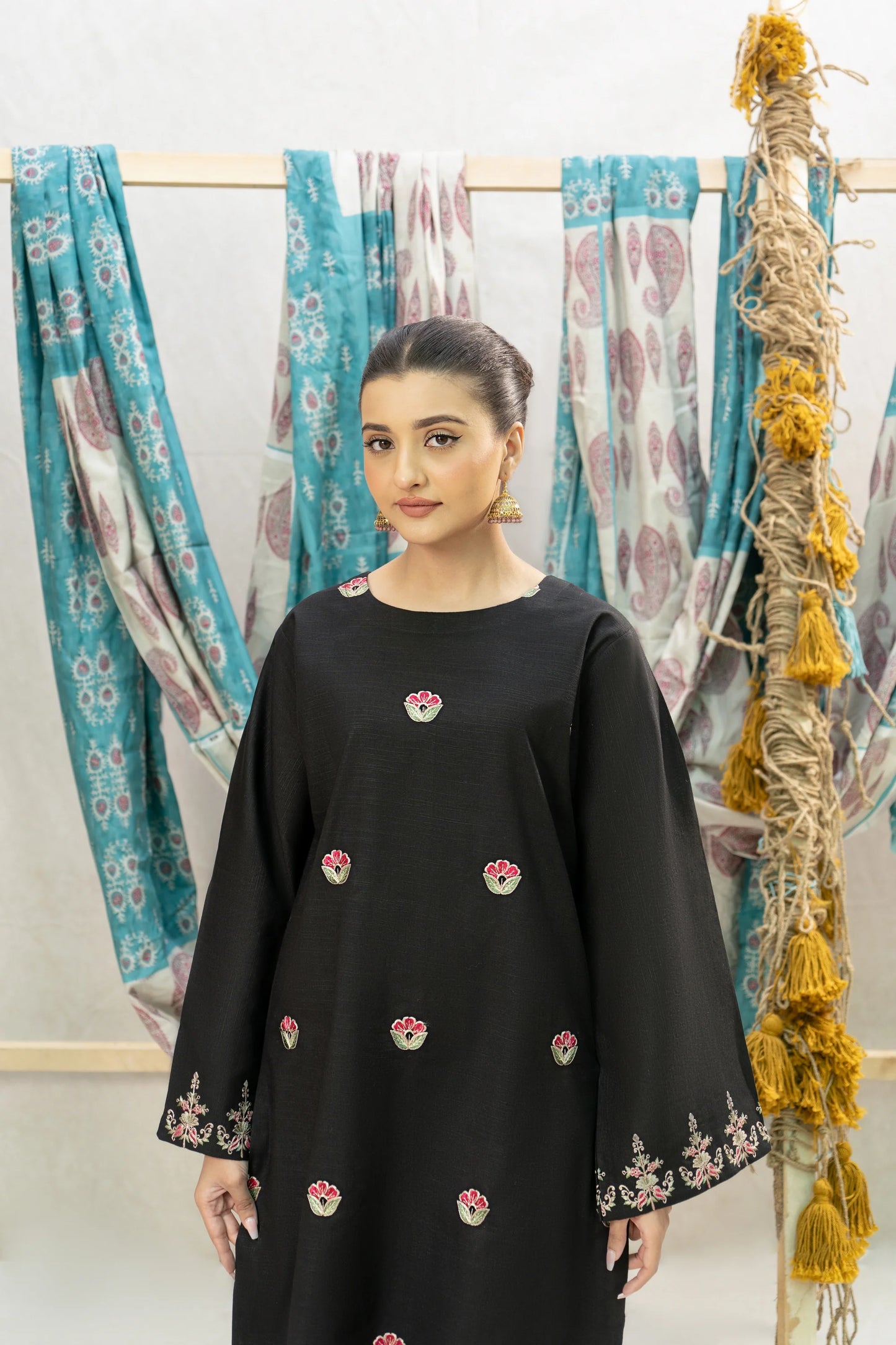 URGE-2PC DHANAK EMBROIDERED SHIRT WITH DHANAK EMBROIDERED TROUSER-EP-5009