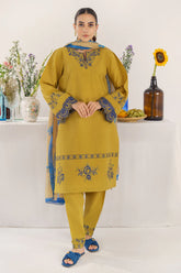 HANA-UNSTITCHED 3PC KHADDAR EMBROIDERED SUIT-PK-4149