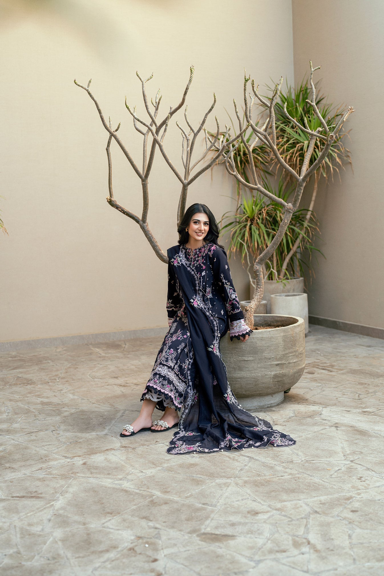 FLORENT-UNSTITCHED 3PC DHANAK HEAVY EMBROIDERED SUIT-PK-5787
