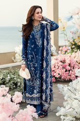 QALAMKAR-UNSTITCHED 3PC LAWN HEAVY EMBROIDERED SUIT-PK-4608