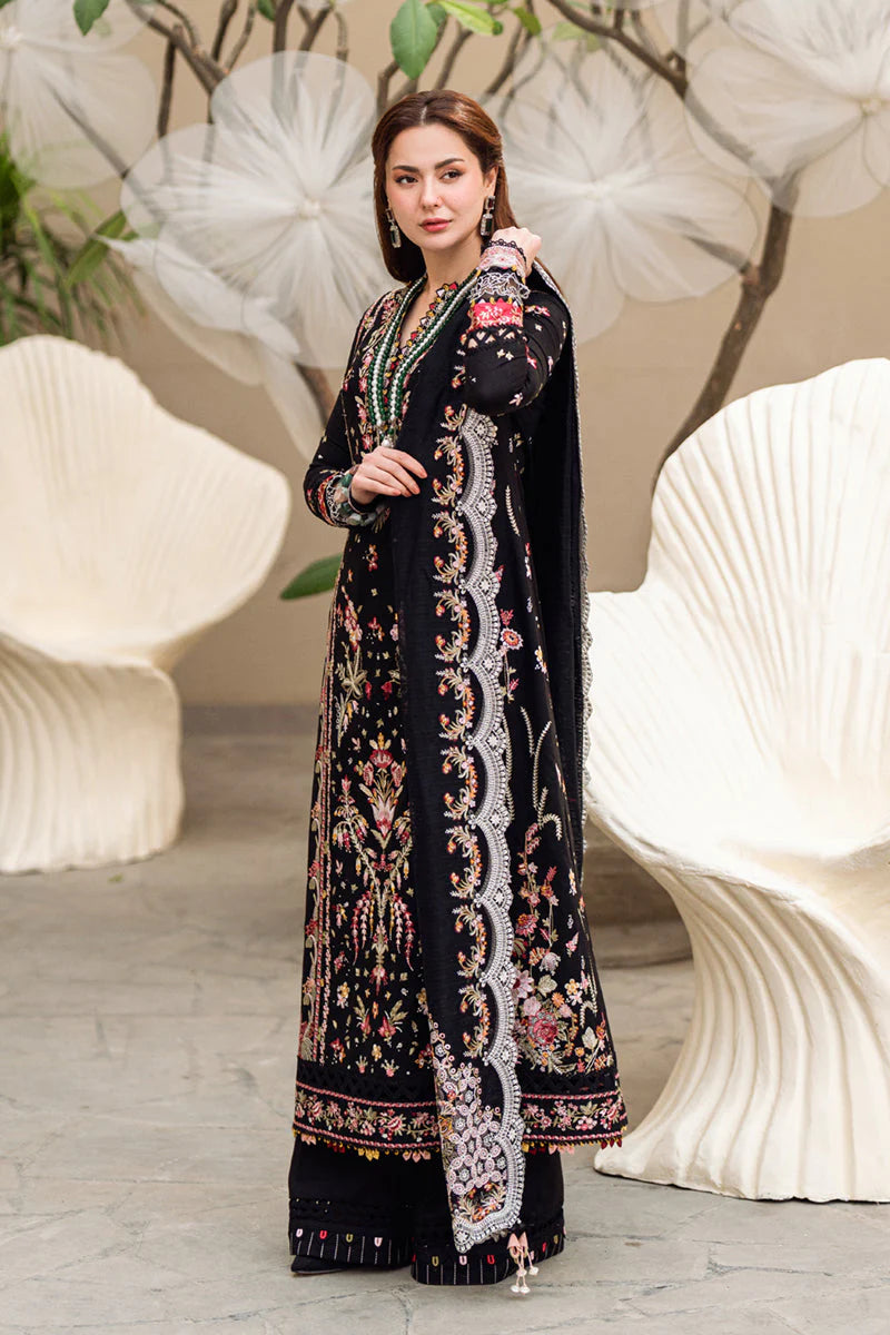 QALAMQAR- 3PC LAWN HEAVY EMBROIDERED SHIRT WITH LAWN HEAVY EMBROIDERED DUPATTA & TROUSER-BIC-5644
