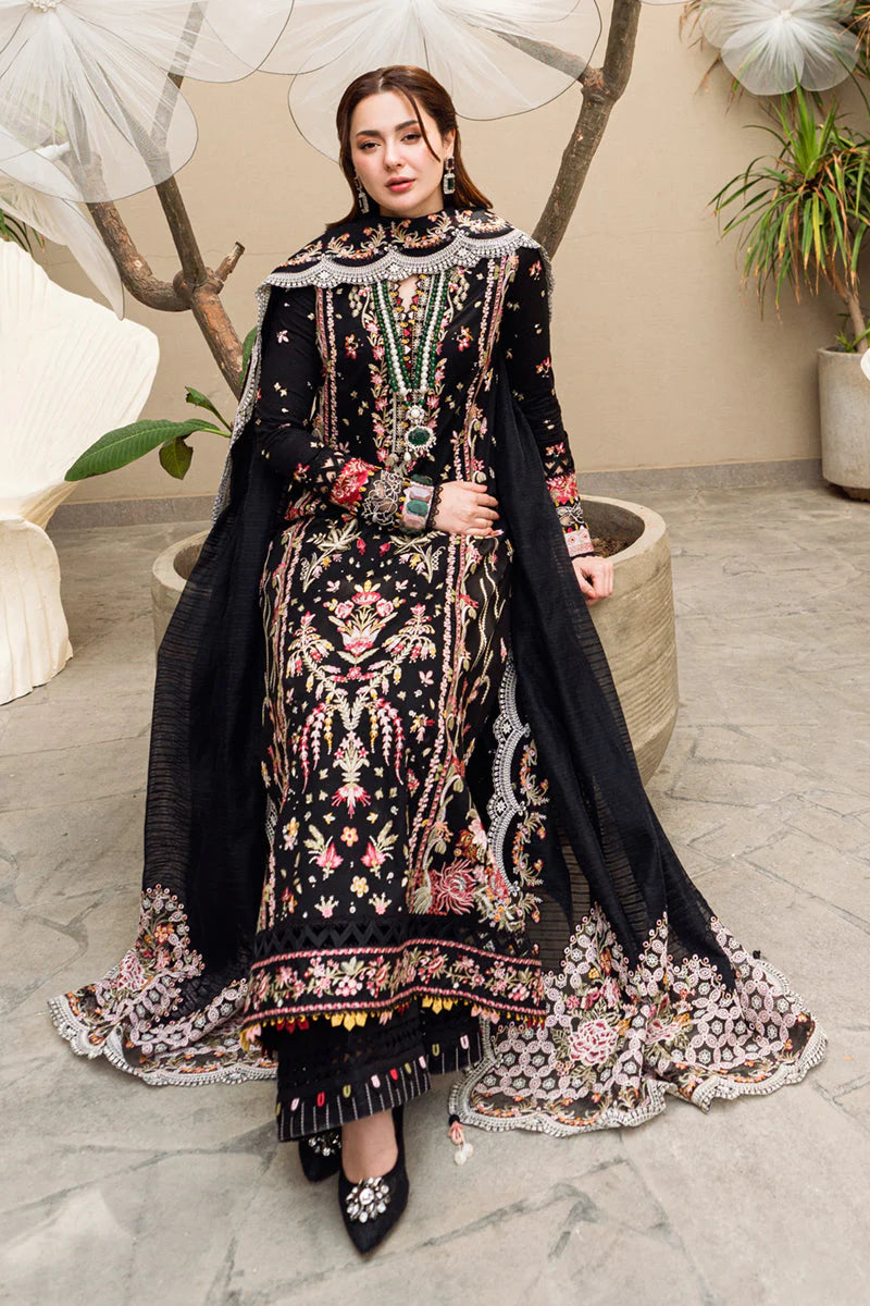 QALAMQAR- 3PC LAWN HEAVY EMBROIDERED SHIRT WITH LAWN HEAVY EMBROIDERED DUPATTA & TROUSER-BIC-5644