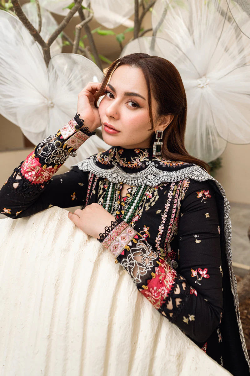 QALAMQAR- 3PC LAWN HEAVY EMBROIDERED SHIRT WITH LAWN HEAVY EMBROIDERED DUPATTA & TROUSER-BIC-5644