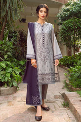 JAZMIN-3PC LAWN EMBROIDERED SHIRT WITH MONARK EMBROIDERED DUPATTA & TROUSER-PK-3143