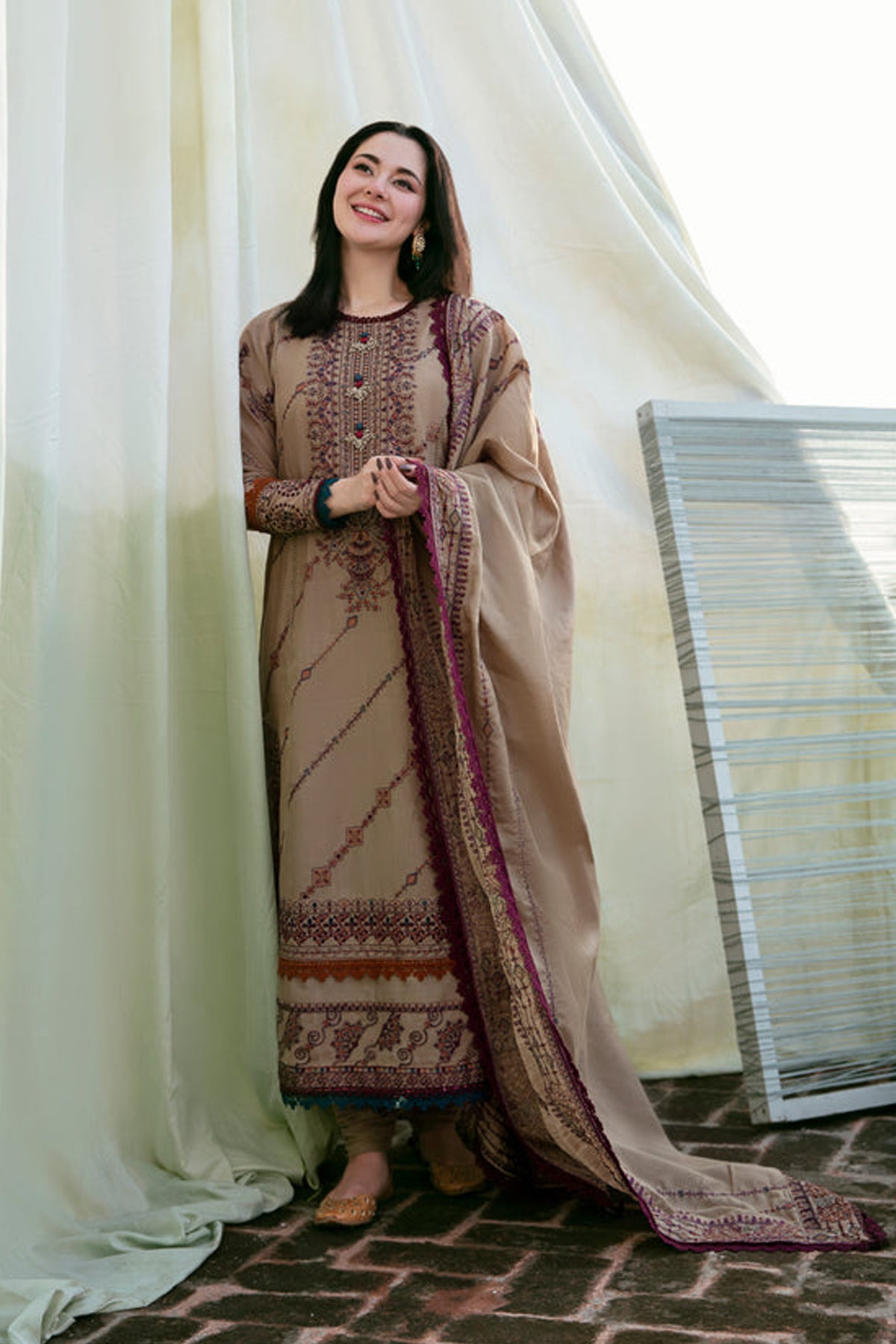 FLORENT-UNSTITCHED 3PC DHANAK EMBROIDERED SUIT-PK-5752