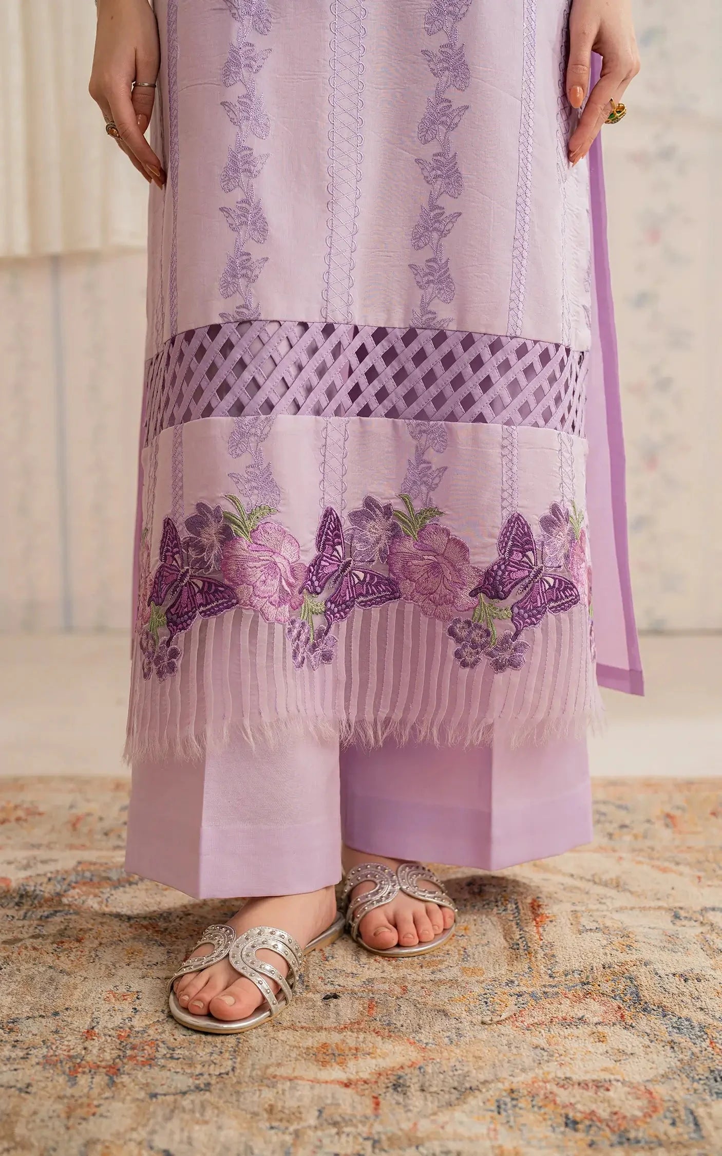 ASIFA NABEEL-3PC LAWN EMBROIDERED SHIRT WITH MONARK PRINTED DUPATTA AND TROUSER-PK-5647