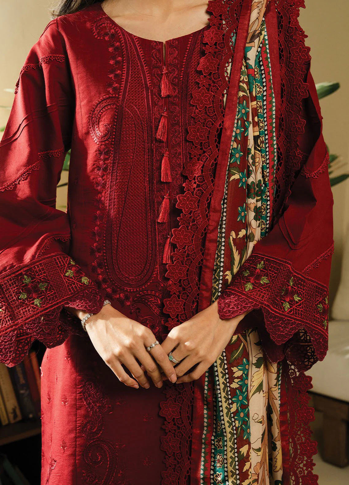 BATIK- UNSTITCHED 3PC DHANAK EMBROIDERED SUIT-PK-5747